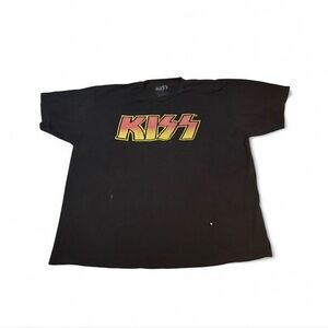 Kiss Rock and Roll Black and Yellow short sleeve T-Shirt